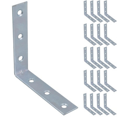 AB Tools Corner Bracket Fastener Brace Mending Reinforcing Plate 75mm X 75mm 20Pc from B&Q