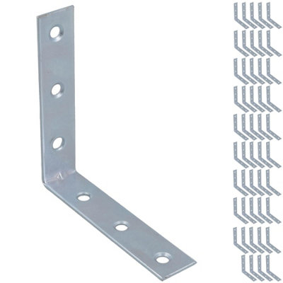 AB Tools Corner Bracket Fastener Brace Mending Reinforcing Plate 75mm X 75mm 50Pc from B&Q