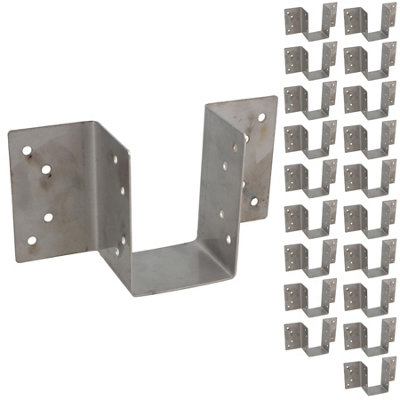 B&Q -  Stainless Steel Mini Timber Wood Joist Beam Hanger 47mm For Decking Lofts 20Pc