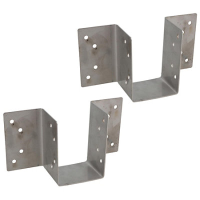 B&Q -  Stainless Steel Mini Timber Wood Joist Beam Hanger 47mm For Decking Lofts 2Pc