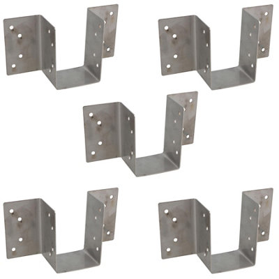 B&Q -  Stainless Steel Mini Timber Wood Joist Beam Hanger 47mm For Decking Lofts 5Pc