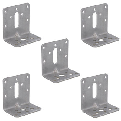 B&Q -  Stainless Abl Angle Bracket Corner Fastener Plate 60mm X 40mm X 60mm 5Pc
