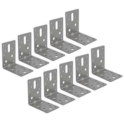 B&Q -  Stainless Abl Angle Bracket Corner Fastener Plate 90mm X 90mm X 60mm 10Pc