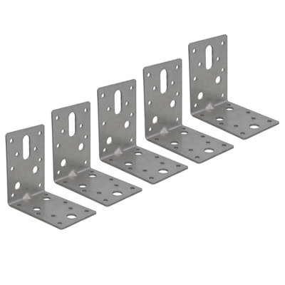 B&Q -  Stainless Abl Angle Bracket Corner Fastener Plate 90mm X 90mm X 60mm 5Pc