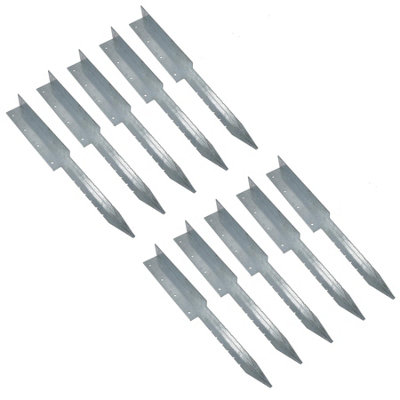 AB Tools Garden Double Sleeper Corner Support Galvanised Stake Spike 670mm Long 10Pc from B&Q