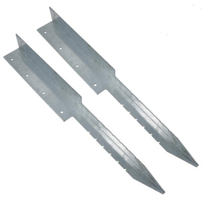 AB Tools Garden Double Sleeper Corner Support Galvanised Stake Spike 670mm Long 2Pc from B&Q