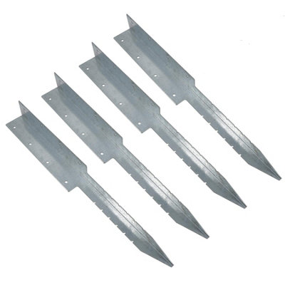 AB Tools Garden Double Sleeper Corner Support Galvanised Stake Spike 670mm Long 4Pc from B&Q