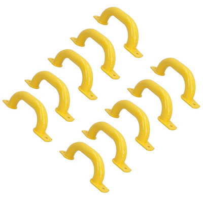 B&Q -  250mm Steel Safety Grab Pull Handle For Trailers Trucks Yellow Coated Finish 10Pc