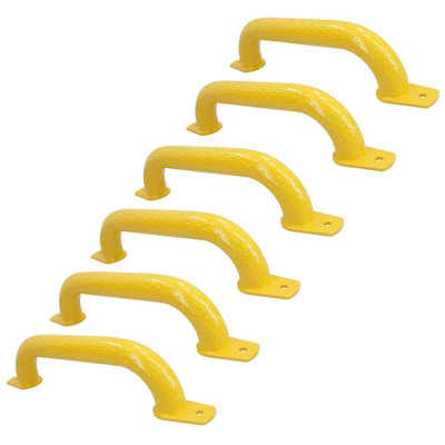 B&Q -  340mm Steel Safety Grab Pull Handle For Trailers Trucks Yellow Coated Finish 6Pc