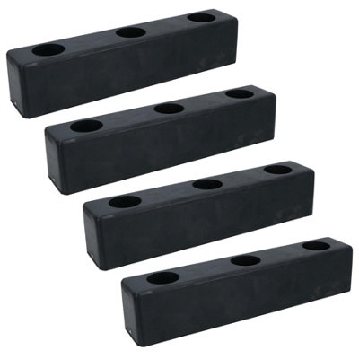 Ab Tools Black 250Mm X 51Mm Square Standoff Rubber Buffer Bumper Block Pad Stop Trailers 4Pc Size 4