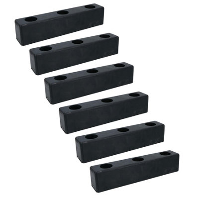B&Q -  250mm X 51mm Square Standoff Rubber Buffer Bumper Block Pad Stop Trailers 6Pc