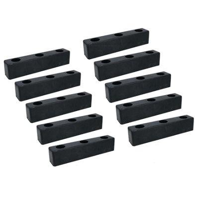 Ab Tools Black 250Mm X 51Mm Square Standoff Rubber Buffer Bumper Block Pad Stop Trailers 10Pc Size 10
