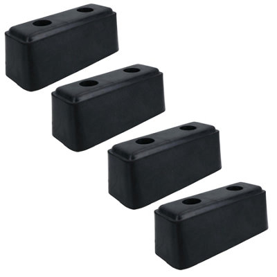 Ab Tools Black 190Mm X 75Mm Square Standoff Rubber Buffer Bumper Block Pad Stop Trailers 4Pc Size 4