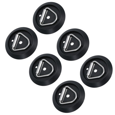 B&Q -  Stainless Steel Surface Mounted D Ring Tie Down Lashing Ring Trailers Trucks 6Pc