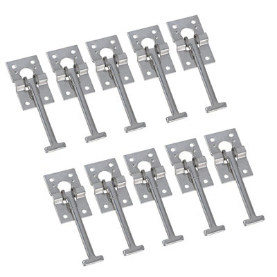 B&Q -  Door Retaining Retainer Hook For Trucks Trailers Caravans Stainless Steel 10Pc