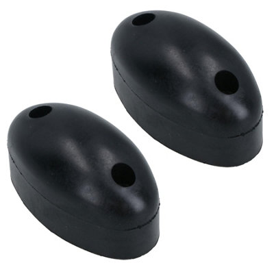 Ab Tools Black 38Mm Oval Rubber Buffer Bumper Pad Stop For Truck Trailers Horsebox 2Pc Size 2