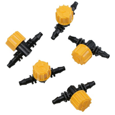 B&Q -  Hozelock In Line Flow Control Valve For 4mm Micro Irrigation Watering Pipe 5Pc