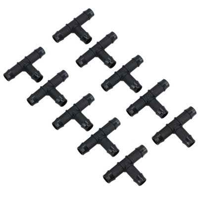 AB Tools Hozelock T Piece Connectors Pipe Joiners 13mm Pipe Garden Micro Irrigation 10Pc from B&Q