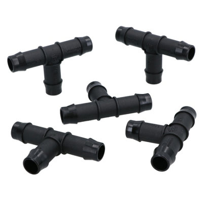 AB Tools Hozelock T Piece Connectors Pipe Joiners 13mm Pipe Garden Micro Irrigation 5Pc from B&Q