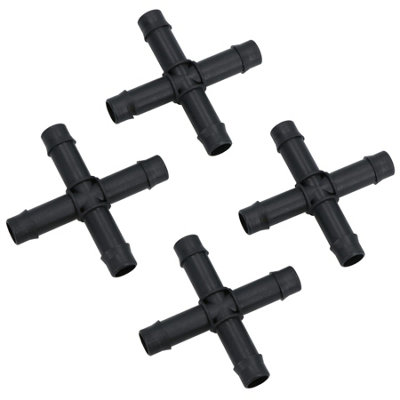 AB Tools Hozelock Cross Connectors Pipe Joiners For 13mm Pipe Garden Micro Irrigation 4Pc from B&Q