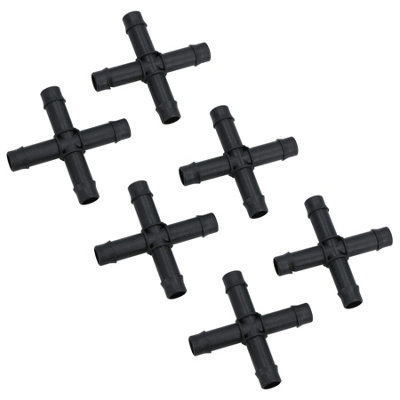 AB Tools Hozelock Cross Connectors Pipe Joiners For 13mm Pipe Garden Micro Irrigation 6Pc from B&Q