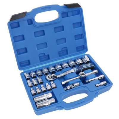 AB Tools 3/8In Drive Shallow Metric Socket And Accessory Set 6mm24mm 26Pc from B&Q