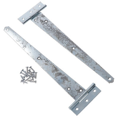 AB Tools 12In / 300mm Heavy Duty T Tee Hinges For Shed + Garden Gates Zinc Plated 2Pc from B&Q