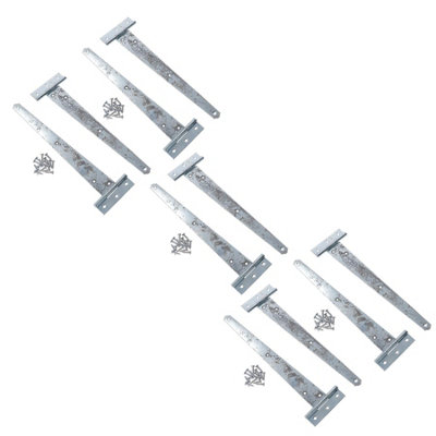 AB Tools 12In / 300mm Heavy Duty T Tee Hinges For Shed + Garden Gates Zinc Plated 10Pc from B&Q