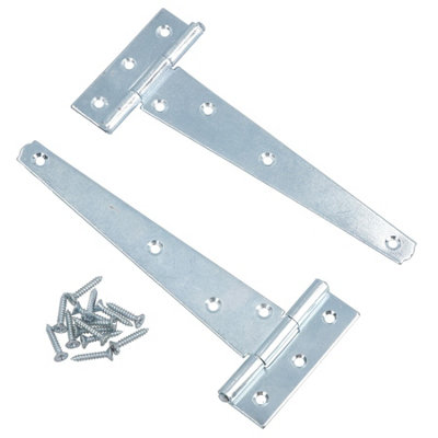 AB Tools 6In / 152mm Heavy Duty T Tee Hinges For Shed + Garden Gates Zinc Plated 2Pc from B&Q