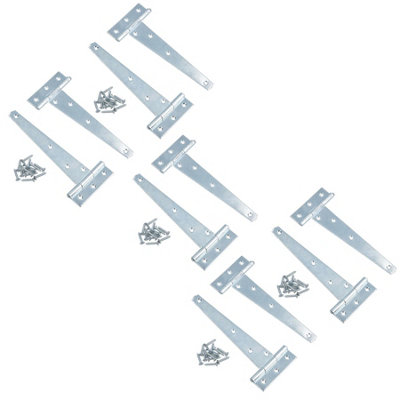 AB Tools 6In / 152mm Heavy Duty T Tee Hinges For Shed + Garden Gates Zinc Plated 10Pc from B&Q