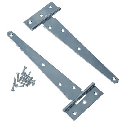AB Tools 8In / 204mm Heavy Duty T Tee Hinges For Shed + Garden Gates Zinc Plated 2Pc from B&Q