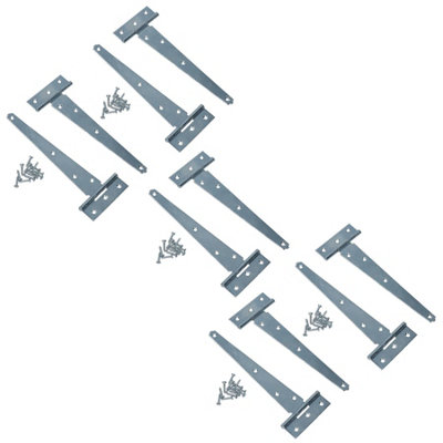 AB Tools 8In / 204mm Heavy Duty T Tee Hinges For Shed + Garden Gates Zinc Plated 10Pc from B&Q