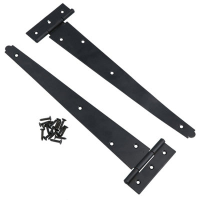 AB Tools 12In / 300mm Heavy Duty T Tee Hinges For Shed + Garden Gates Black Finish 2Pc from B&Q