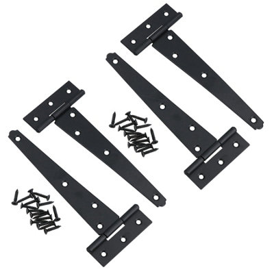 AB Tools 6In / 152mm Heavy Duty T Tee Hinges For Shed + Garden Gates Black Finish 4Pc from B&Q
