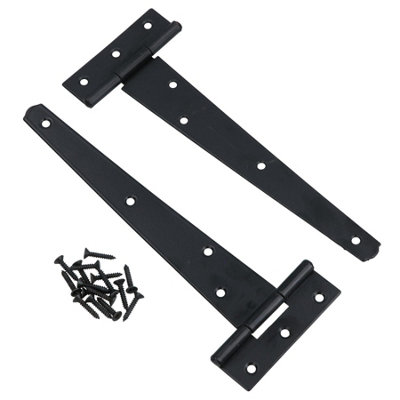 AB Tools 8In / 204mm Heavy Duty T Tee Hinges For Shed + Garden Gates Black Finish 2Pc from B&Q
