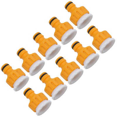 AB Tools Outdoor Tap Garden Hose Connector 3/4In Thread + 1/2In Reducer Watering 10Pc from B&Q
