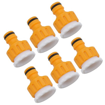 AB Tools Outdoor Tap Garden Hose Connector 3/4In Thread + 1/2In Reducer Watering 6Pc from B&Q