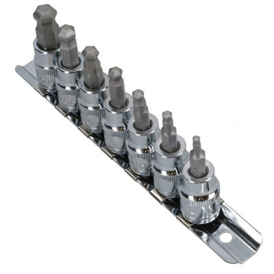 AB Tools Metric Shallow Ball Ended Allen Hex Key Sockets 3/8In. Drive 310mm 7Pc from B&Q