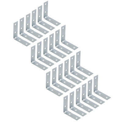 AB Tools 50mm (2In) Corner Brace Bracket Set L Shaped Mending Reinforcing Plate 24Pc from B&Q