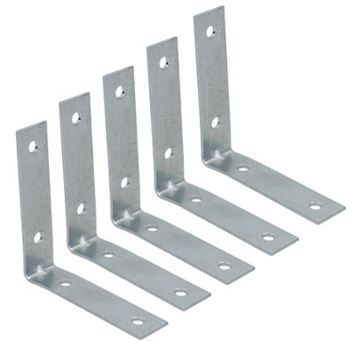 B&Q -  63.5mm (2.5In) Corner Brace Bracket Set L Shaped Mending Reinforcing Plate 5Pc