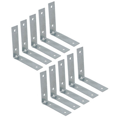 B&Q -  63.5mm (2.5In) Corner Brace Bracket Set L Shaped Mending Reinforcing Plate 10Pc