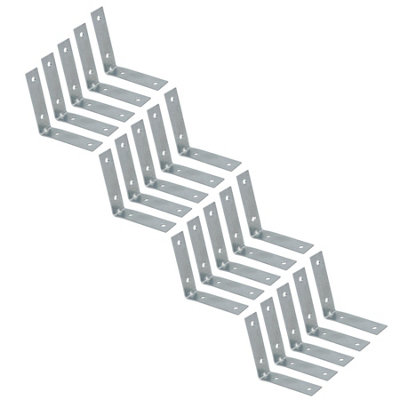 B&Q -  63.5mm (2.5In) Corner Brace Bracket Set L Shaped Mending Reinforcing Plate 20Pc