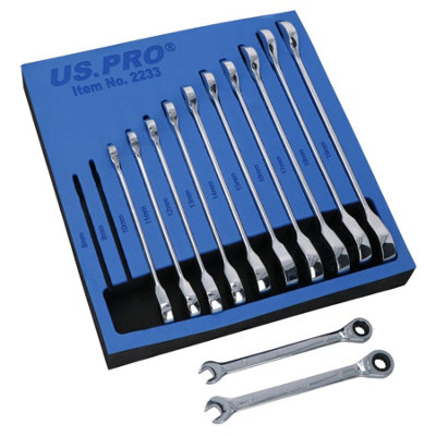AB Tools 12Pc Metric Gear Ratchet Spanner Combination Wrench 819mm 72 Teeth from B&Q