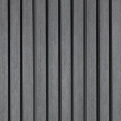 Storm Slatted Composite Cladding 3.6M GreyPack Of 4 (Approx 2.8 M2) from B&Q
