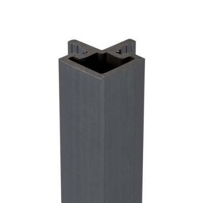 Storm Slatted Cladding External Corner Trim (3.6M) Grey from B&Q