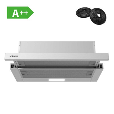 Ciarra Silver Telescopic Cooker Hood 60Cm B&Q