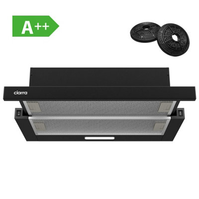Ciarra Black Telescopic Cooker Hood 60Cm B&Q