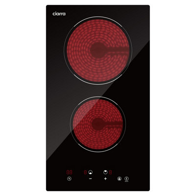 Ciarra 29Cm Ceramic Hob With 2 Zones 2900WBlack from B&Q