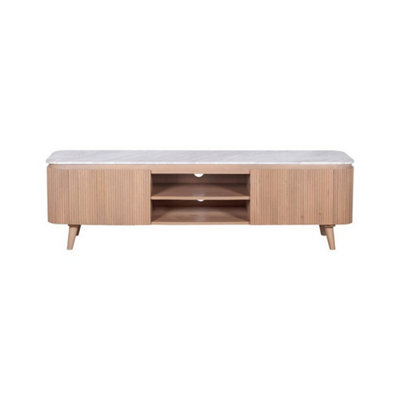 B&Q -  Ashford Large Tv CabinetNatural Marble And WoodL40 X W170 X H50 CmBrown