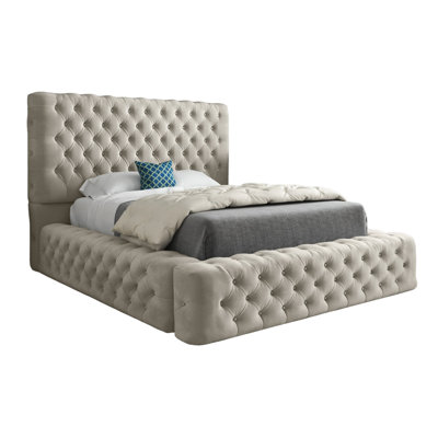  - Dreamscape Pleated Upholstery Designer Bed Frame